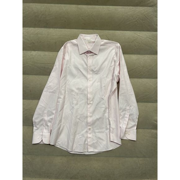 Suitsupply Traveler Mens Size XL Slim Fit Pink Long Sleeve Button Up Shirt - Picture 1 of 8